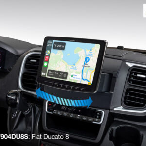 Alpine INE-F904DU8S Schwenkbares Navigationssystem mit 9-Zoll Touchscreen für Ducato 8, 1-DIN-Einbaugehäuse, DAB+, Apple CarP