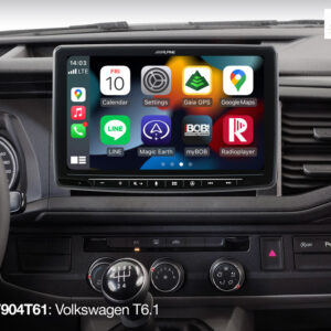 Alpine INE-F904T61 Navigationssystem für VW T6.1 mit 9-Zoll-Touchscreen 1-DIN-Einbaugehäuse, DAB+, Apple CarPlay und Android