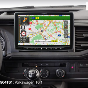 Alpine INE-F904T61 Navigationssystem für VW T6.1 mit 9-Zoll-Touchscreen 1-DIN-Einbaugehäuse, DAB+, Apple CarPlay und Android