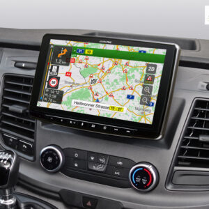 Alpine INE-F904TRA Navigationssystem mit 9-Zoll Touchscreen für Ford Transit Custom mit 1-DIN-Einbaugehäuse, DAB+, Apple CarP