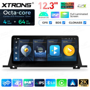 12,3 Zoll Octa Core 4 + 64 GB Global 4G LTE Android Autoradio Multimedia Player mit vollständig laminiertem Bildschirm für BM