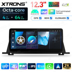 12,3 Zoll Octa Core 4 + 64 GB Global 4G LTE Android Autoradio Multimedia Player mit vollständig laminiertem Bildschirm für BM