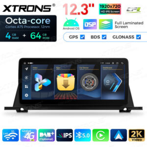 12,3 Zoll Octa Core 4 + 64 GB Global 4G LTE Android Autoradio Multimedia Player mit vollständig laminiertem Bildschirm für BM