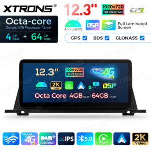 12,3 Zoll Octa Core 4 + 64 GB Global 4G LTE Android Autoradio Multimedia Player mit vollständig laminiertem Bildschirm für BM