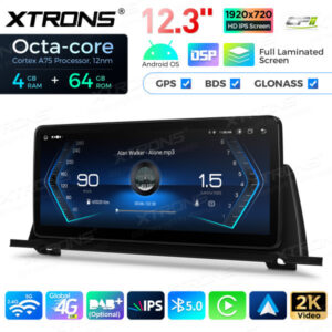 12,3 Zoll Octa Core 4 + 64 GB Global 4G LTE Android Autoradio Multimedia Player mit vollständig laminiertem Bildschirm für BM