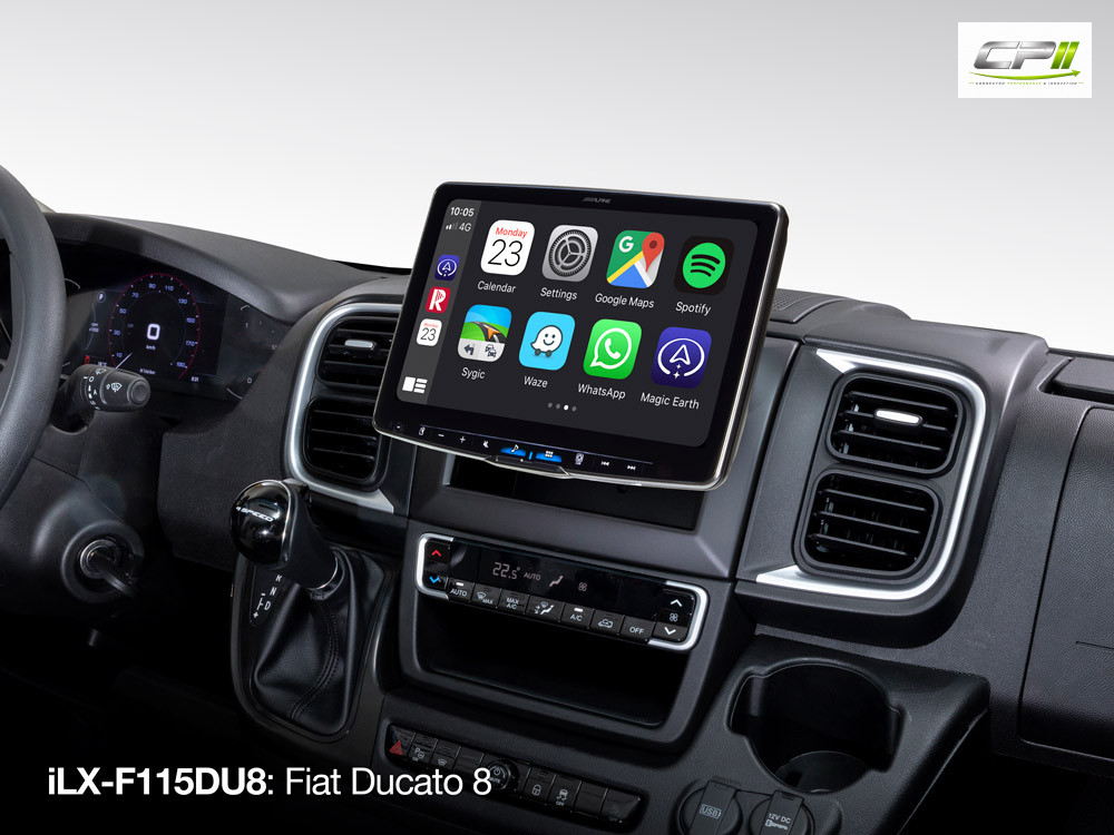 Alpine iLX-F115DU8 Autoradio mit 11-Zoll Touchscreen, DAB+, 1-DIN-Einbaugehäuse, Apple CarPlay Wireless und Android Auto Unte