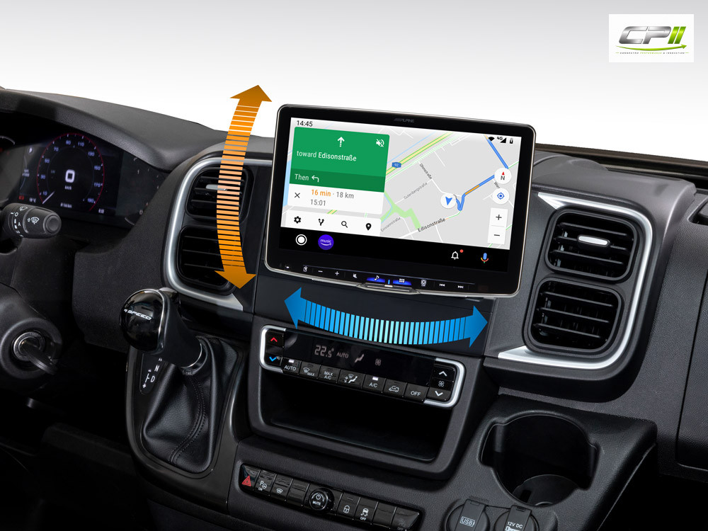 Alpine iLX-F115DU8S Autoradio mit schwenkbarem 11-Zoll Touchscreen, DAB+, 1-DIN-Einbaugehäuse, Apple CarPlay Wireless und And
