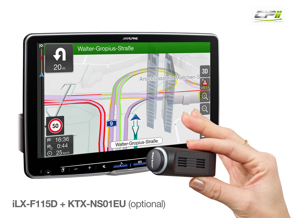 Alpine iLX-F115DU8S Autoradio mit schwenkbarem 11-Zoll Touchscreen, DAB+, 1-DIN-Einbaugehäuse, Apple CarPlay Wireless und And