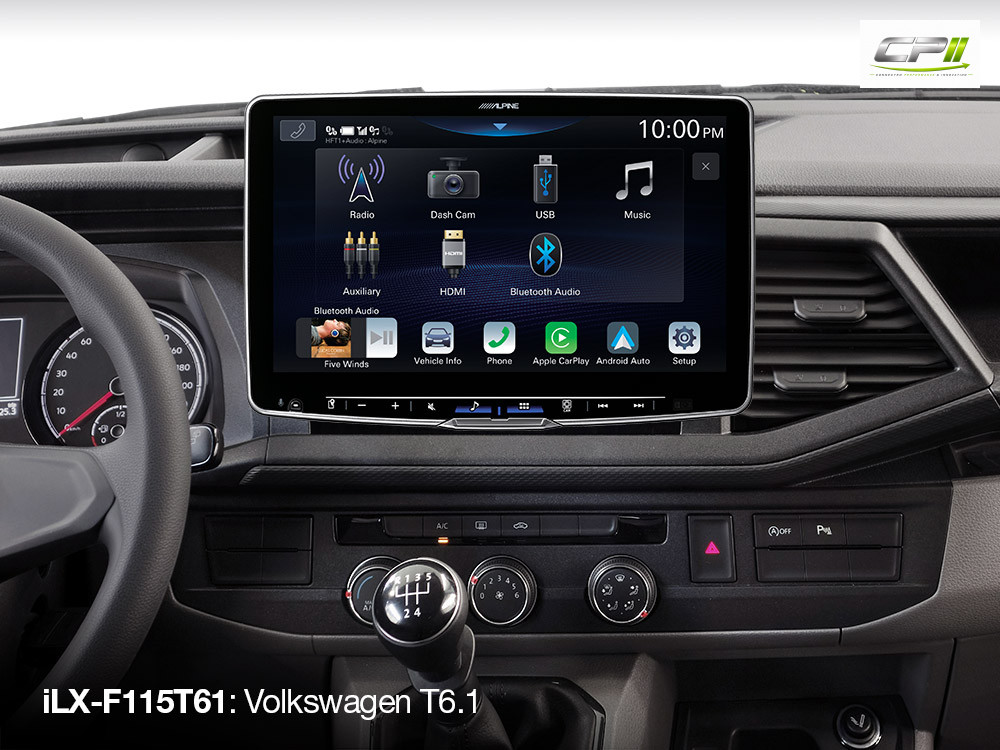 Alpine iLX-F115T61 Autoradio für VW T6.1 ab 11/2019 - 2022 mit 11-Zoll-Touchscreen, 1-DIN-Einbaugehäuse, DAB+, Apple CarPlay