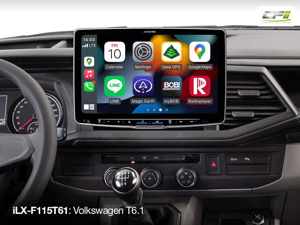 Alpine iLX-F115T61 Autoradio für VW T6.1 ab 11/2019 - 2022 mit 11-Zoll-Touchscreen, 1-DIN-Einbaugehäuse, DAB+, Apple CarPlay
