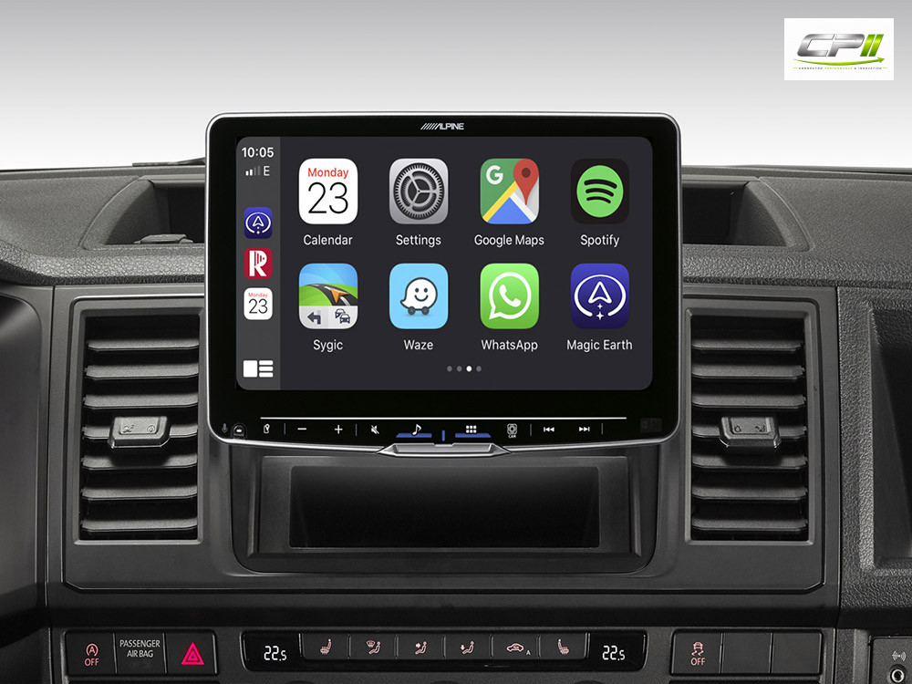 Alpine iLX-F905T6 Autoradio für VW T5 und T6 mit 9-Zoll-Touchscreen 1-DIN-Einbaugehäuse, DAB+, Apple CarPlay und Android Auto