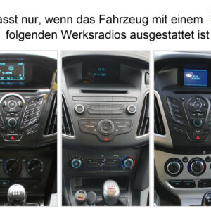 D9-44 Premium Android Autoradio für Ford Focus mit 4 x 100W Class-D Verstärker, 9 Zoll Display (hochauflösend), Inkl. Head-up