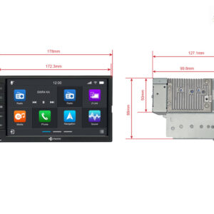 D9-7005 Premium 7-Zoll Universal Dopple Din Android Autoradio mit 4 x 100W Class-D Verstärker, Inkl. Head-up-Display, Apple C