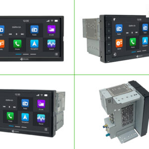D9-7005 Premium 7-Zoll Universal Dopple Din Android Autoradio mit 4 x 100W Class-D Verstärker, Inkl. Head-up-Display, Apple C