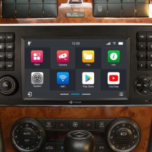 D9-CLK Premium Android Autoradio für Mercedes CLK mit 4 x 100W Class-D Verstärker, 7 Zoll Display (hochauflösend), Inkl. Head