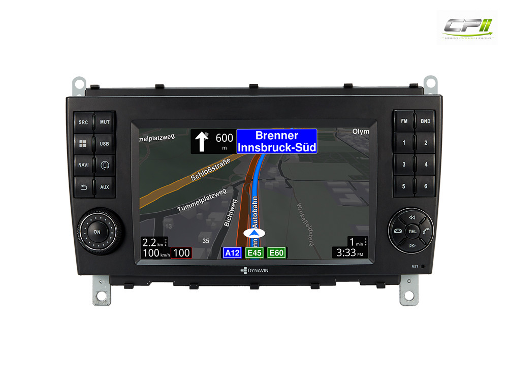 D9-CLK Premium Android Autoradio für Mercedes CLK mit 4 x 100W Class-D Verstärker, 7 Zoll Display (hochauflösend), Inkl. Head