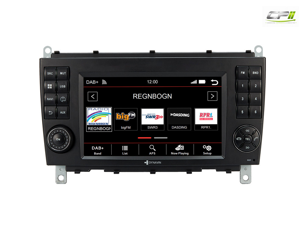 D9-CLK Premium Android Autoradio für Mercedes CLK mit 4 x 100W Class-D Verstärker, 7 Zoll Display (hochauflösend), Inkl. Head