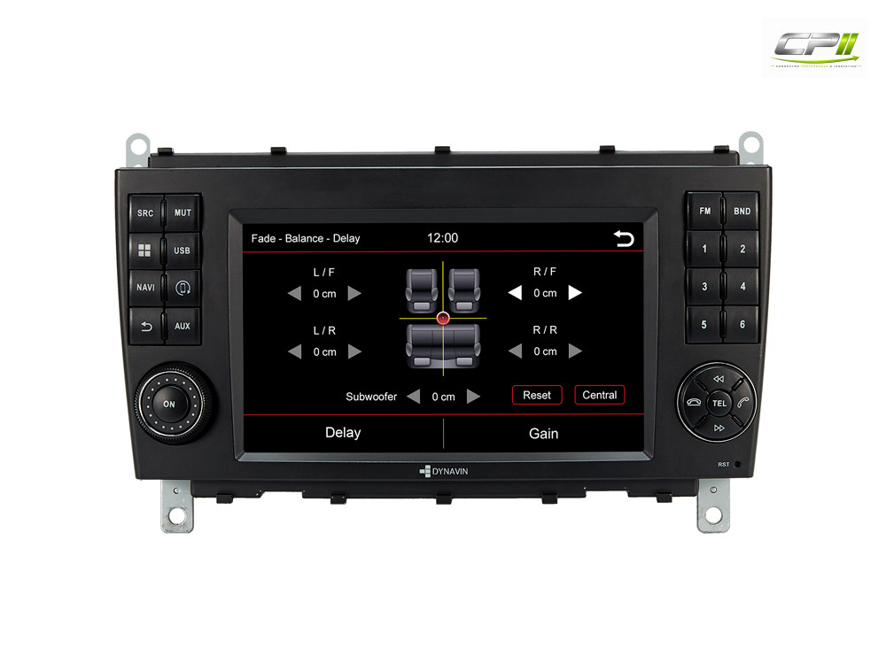 D9-CLK Premium Android Autoradio für Mercedes CLK mit 4 x 100W Class-D Verstärker, 7 Zoll Display (hochauflösend), Inkl. Head