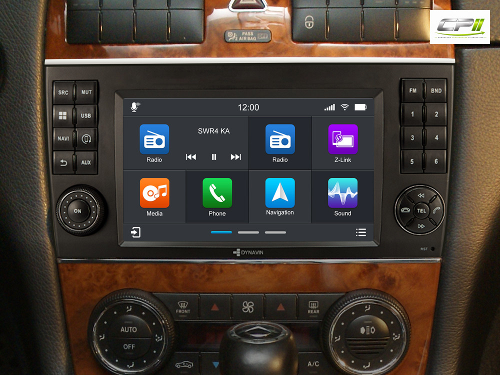D9-CLK Premium Android Autoradio für Mercedes CLK mit 4 x 100W Class-D Verstärker, 7 Zoll Display (hochauflösend), Inkl. Head
