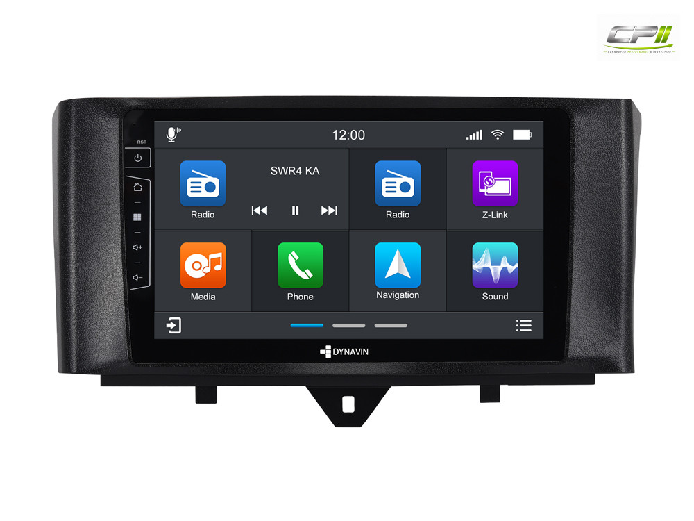 D9-DF435 Premium Android Autoradio für Mercedes Smart mit 4 x 100W Class-D Verstärker, 9 Zoll Display (hochauflösend), Inkl.
