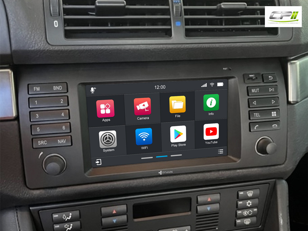 D9-E53 Premium Android Autoradio für BMW X5 E53 mit 4 x 100W Class-D Verstärker, 7 Zoll Display (hochauflösend), Inkl. Head-u