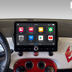 D9-FT500 Premium Android Autoradio für Fiat 500 2007-2015 mit 4 x 100W Class-D Verstärker, 10,1 Zoll Display (hochauflösend),