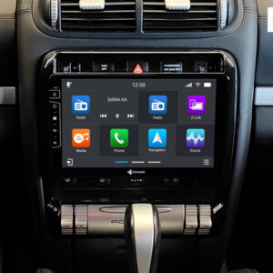 D9-PC Premium Android Autoradio für Porsche Cayenne mit 4 x 100W Class-D Verstärker, 9 Zoll Display (hochauflösend), Inkl. He