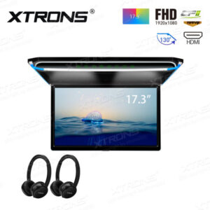 CM173HDSD 17,3-Zoll-Full-HD-Ultradünner digitaler TFT-16:9-Auto-TV-Dachmonitor mit HDMI-Anschluss und 2 Kopfhörern