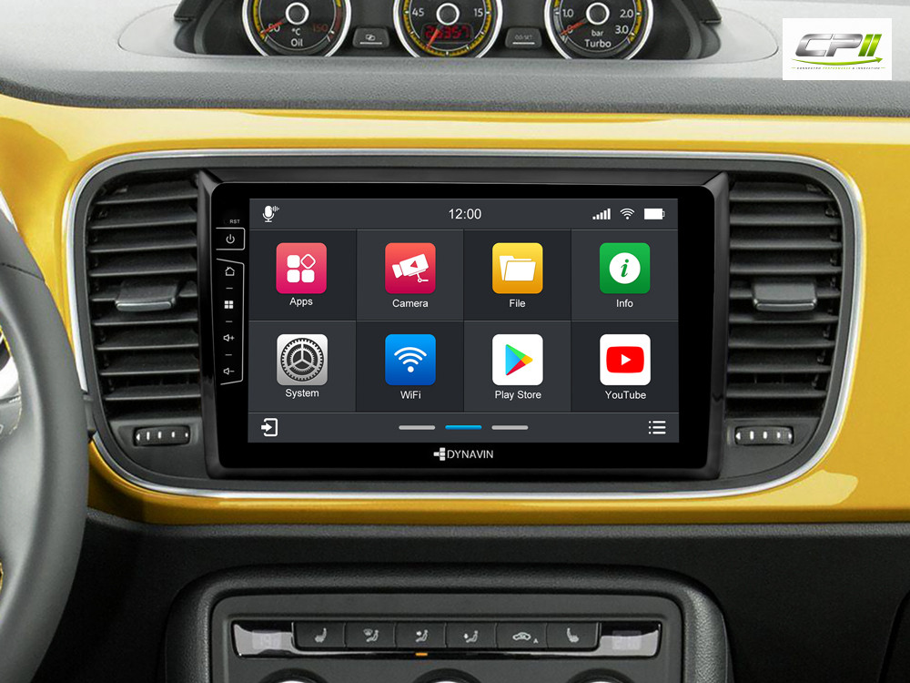 D9-36 Premium Android Autoradio für VW Beetle mit 4 x 100W Class-D Verstärker, 9 Zoll Display (hochauflösend), Inkl. Head-up-