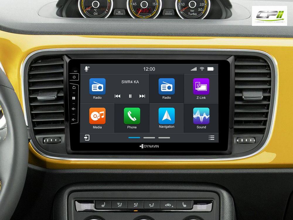 D9-36 Premium Android Autoradio für VW Beetle mit 4 x 100W Class-D Verstärker, 9 Zoll Display (hochauflösend), Inkl. Head-up-