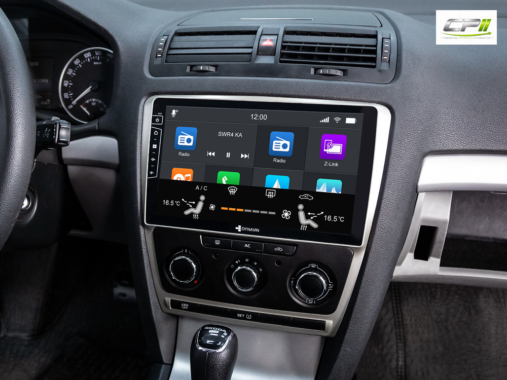 D9-DF63 Premium Android Autoradio für Skoda Octavia II mit 4 x 100W Class-D Verstärker, 10,1 Zoll Display (hochauflösend), In