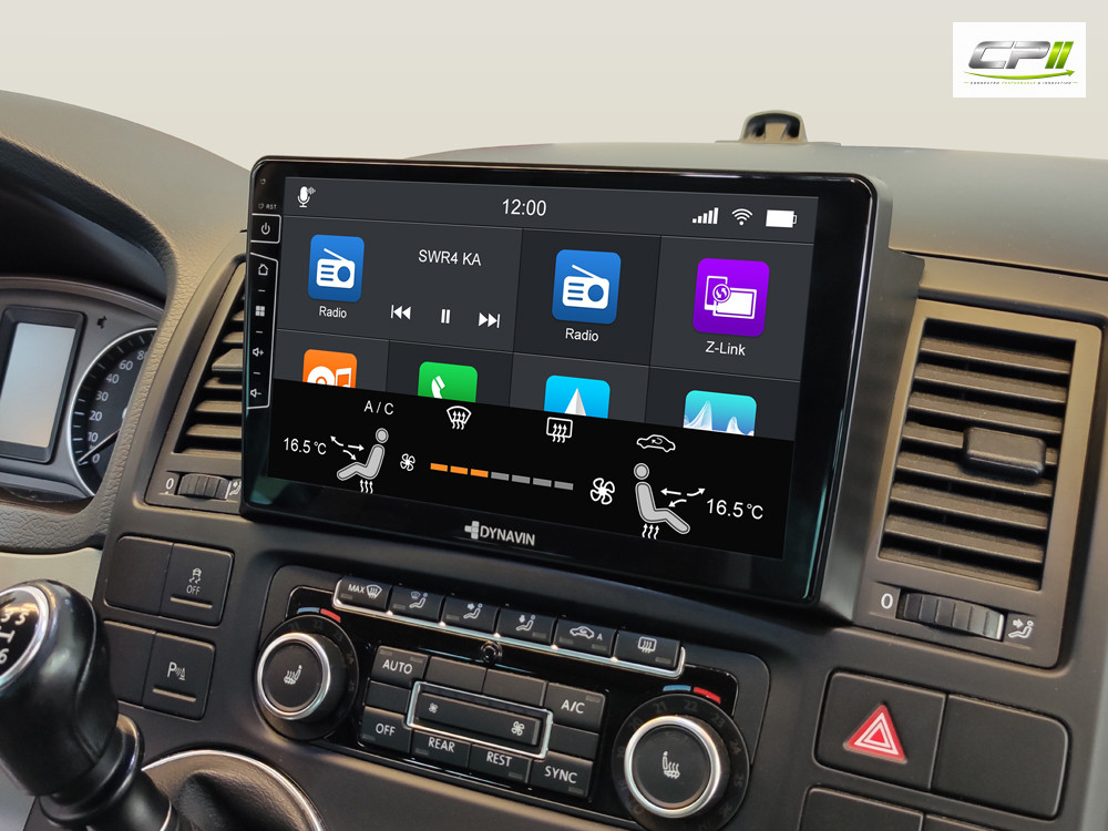 D9-T5 Premium Android Autoradio für VW T5 Multivan mit 4 x 100W Class-D Verstärker, 9 Zoll Display (hochauflösend), Inkl. Hea