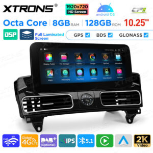 QAM1245M12ML45 10,25 Zoll Android Octa Core 8 GB + 128 GB Auto GPS Multimedia Player für Mercedes-Benz ML-Klasse W166 (2012-2