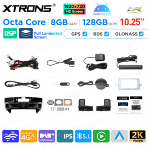 QAM1245M12ML45 10,25 Zoll Android Octa Core 8 GB + 128 GB Auto GPS Multimedia Player für Mercedes-Benz ML-Klasse W166 (2012-2