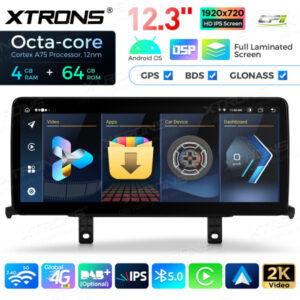 QLB22EVB1NEL 12,3 Zoll Octa Core 4 + 64 GB Global 4G LTE Android Autoradio Multimedia-Player mit vollständig laminiertem Bild