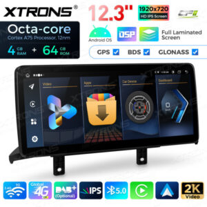 QLB22EVB1NEL 12,3 Zoll Octa Core 4 + 64 GB Global 4G LTE Android Autoradio Multimedia-Player mit vollständig laminiertem Bild