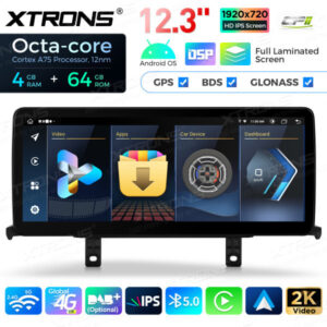 QLB22NB12NER 12,3 Zoll Octa Core 4 + 64 GB Global 4G LTE Android Autoradio Multimedia-Player mit vollständig laminiertem Bild