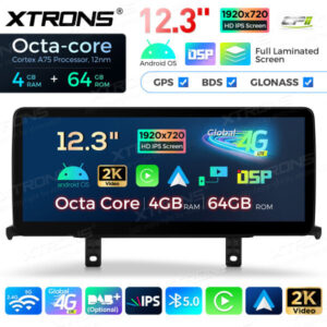 QLB22NB12NER 12,3 Zoll Octa Core 4 + 64 GB Global 4G LTE Android Autoradio Multimedia-Player mit vollständig laminiertem Bild