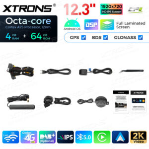QLB22NB12NER 12,3 Zoll Octa Core 4 + 64 GB Global 4G LTE Android Autoradio Multimedia-Player mit vollständig laminiertem Bild