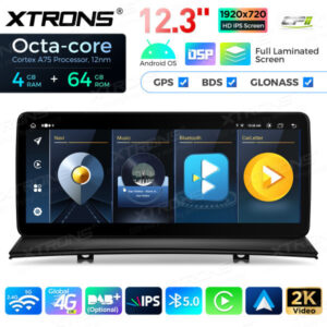 QLB22X3UNL 12,3 Zoll Octa Core 4 + 64 GB Global 4G LTE Android Autoradio Multimedia-Player mit vollständig laminiertem Bildsc