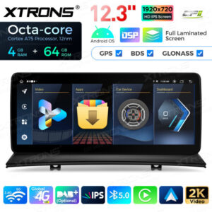 QLB22X3UNL 12,3 Zoll Octa Core 4 + 64 GB Global 4G LTE Android Autoradio Multimedia-Player mit vollständig laminiertem Bildsc