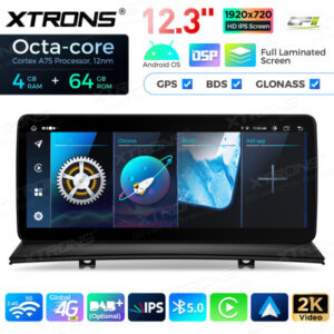 QLB22X3UNL 12,3 Zoll Octa Core 4 + 64 GB Global 4G LTE Android Autoradio Multimedia-Player mit vollständig laminiertem Bildsc