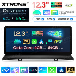 QLB22X3UNL 12,3 Zoll Octa Core 4 + 64 GB Global 4G LTE Android Autoradio Multimedia-Player mit vollständig laminiertem Bildsc
