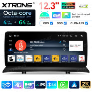 QLB22X3UNL 12,3 Zoll Octa Core 4 + 64 GB Global 4G LTE Android Autoradio Multimedia-Player mit vollständig laminiertem Bildsc