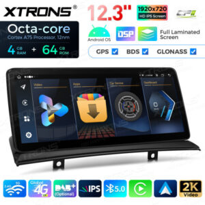 QLB22X3UNL 12,3 Zoll Octa Core 4 + 64 GB Global 4G LTE Android Autoradio Multimedia-Player mit vollständig laminiertem Bildsc