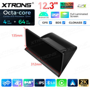 QLB22X3UNL 12,3 Zoll Octa Core 4 + 64 GB Global 4G LTE Android Autoradio Multimedia-Player mit vollständig laminiertem Bildsc