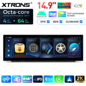 QLB4290UNL 14,9 Zoll Octa Core 4 + 64 GB Global 4G LTE Android Autoradio Multimedia Player mit vollständig laminiertem 2K IPS