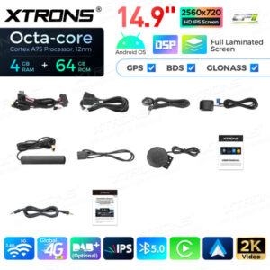 QLB42FVCI 14,9 Zoll Octa Core 4 + 64 GB Global 4G LTE Android Autoradio Multimedia Player mit vollständig laminiertem 2K IPS-