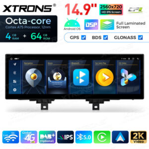 QLB42THEVL 14,9 Zoll Octa Core 4 + 64 GB Global 4G LTE Android Autoradio Multimedia-Player mit vollständig laminiertem 2K IPS