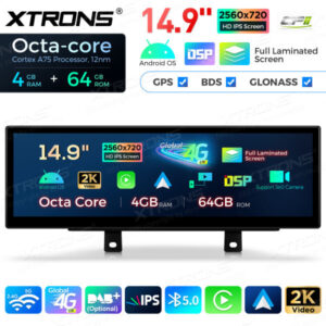 QLB42THNBR 14,9 Zoll Octa Core 4 + 64 GB Global 4G LTE Android Autoradio Multimedia-Player mit vollständig laminiertem 2K IPS